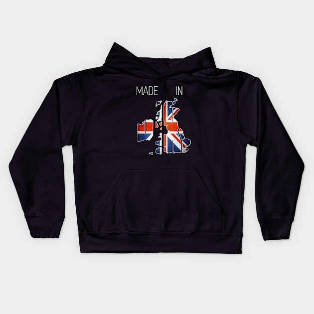 Made in the UK. British. London. Perfect present for mom mother dad father friend him or her Kids Hoodie by SerenityByAlex